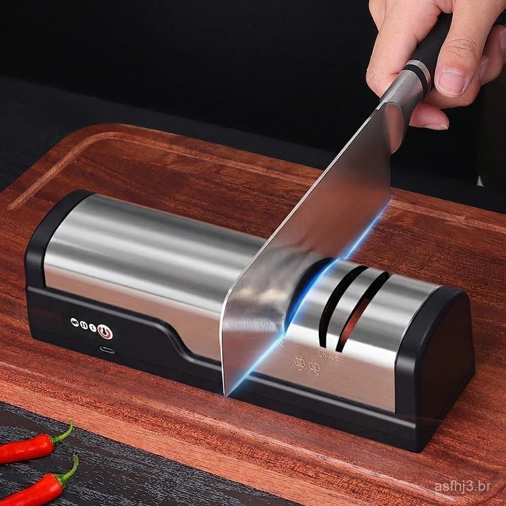 Afiador de Facas Elétrico Profissional, Afiador Automático de 2 Estágios para Facas de Cozinha e de Chef - Restauração e