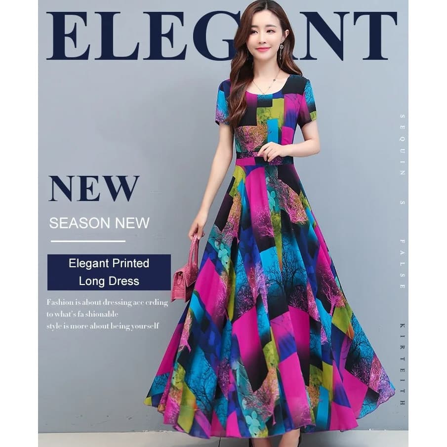 [Estilo Elegante] Hot Sale [Lightweight Summer Wear] [Korean Style] Vestido Floral Slim/Feminino/Verão/A-Line