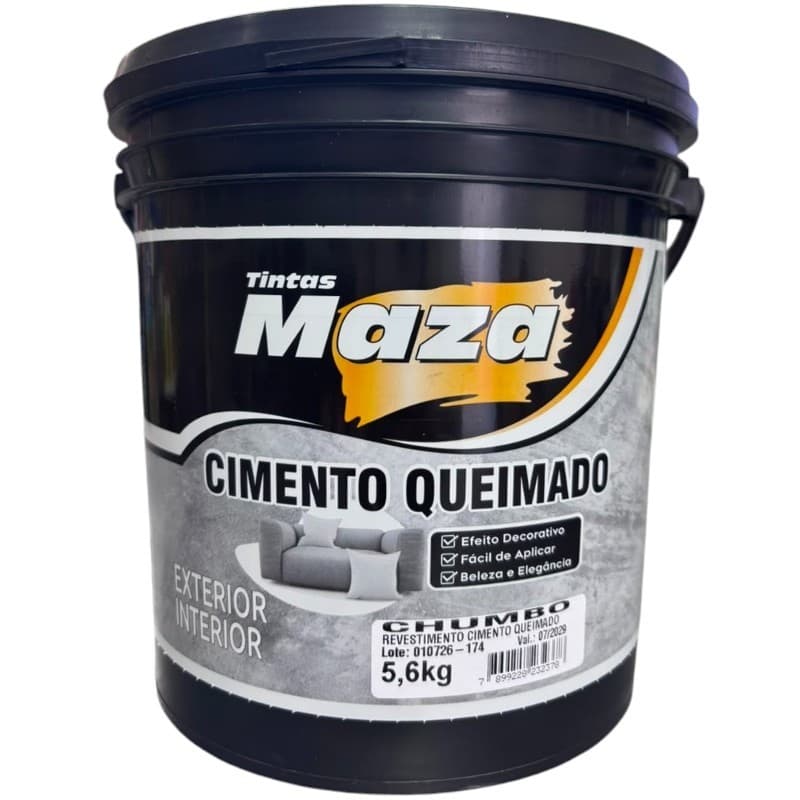 Massa Revestimento Cimento Queimado Chumbo Maza 5,6kg