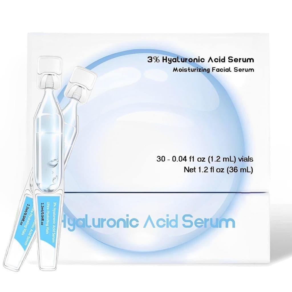 Sérum Facial Ultra Hidratante com Ácido Hialurônico 3% em Frascos – Tubos Hidratantes de Uso Único para Pele Seca e Desi