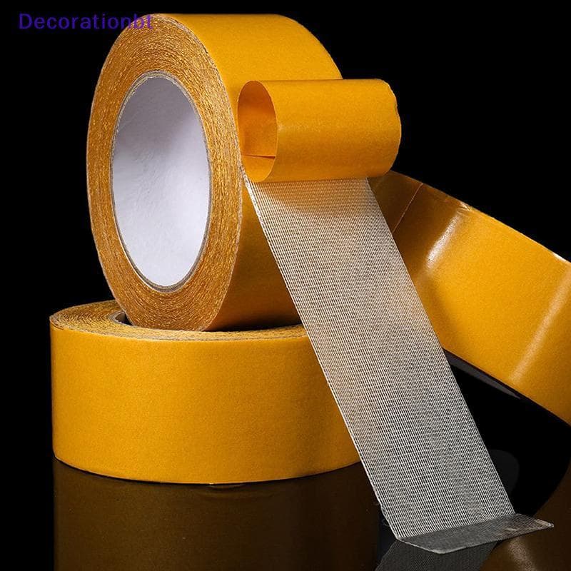 Decorationbt 5M/10M Forte Fixação Dupla Face Fita Base Translúcida Malha Impermeável Traceless Alta Viscosidade Tapete A