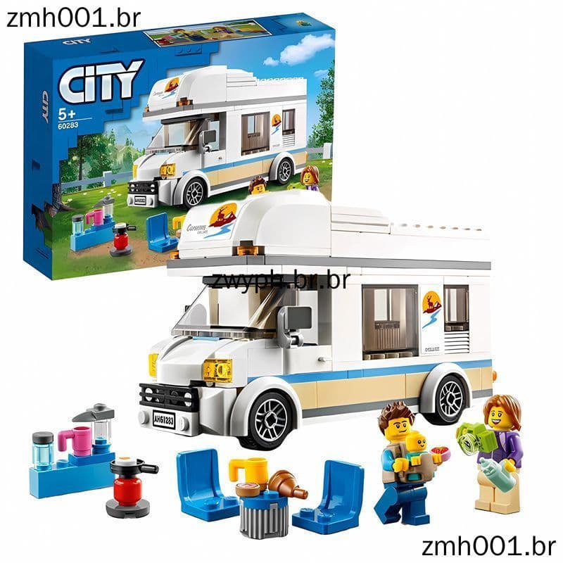 Lego City 60283 Férias Camping RV Modelo De Acampamento Conjunto De Brinquedos De Bloco De Construção