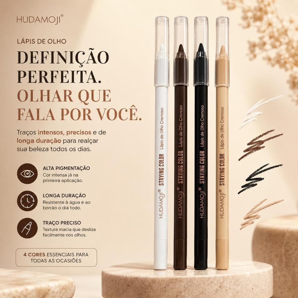 LAPIS DE OLHO COM ESFUMADOR E APONTADOR HUDAMOJI