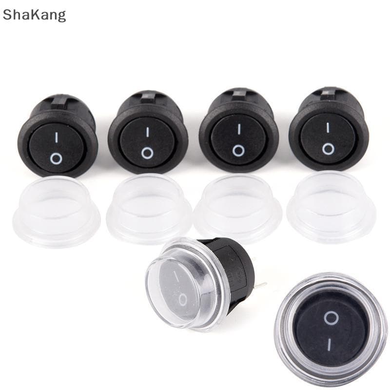 SKMY 1Pc 2 Pinos ON-OFF SPST Round Dot Car Auto Rocker Switch + Capa À Prova D'água SKK
