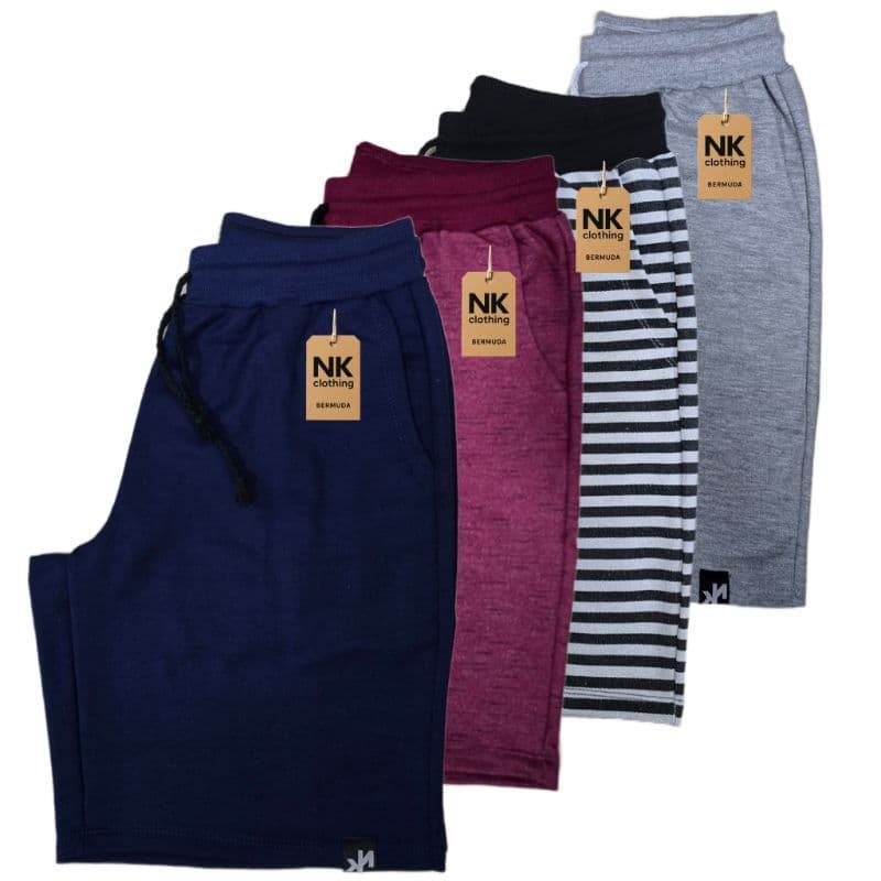kit 4 bermudas moletom masculina cores sortidas com amarração academia treino casual