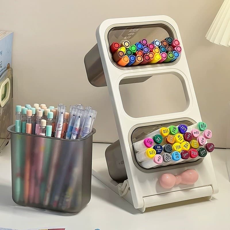 Organizador De Mesa Inclinado 3 Divisórias Papelaria Pet