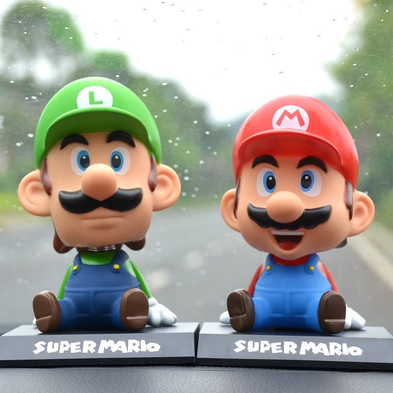 Figura de PVC do Super Mario Brothers Luigi de 10cm, Suporte para Celular, Decoração de Carro, Presente VY QVPA