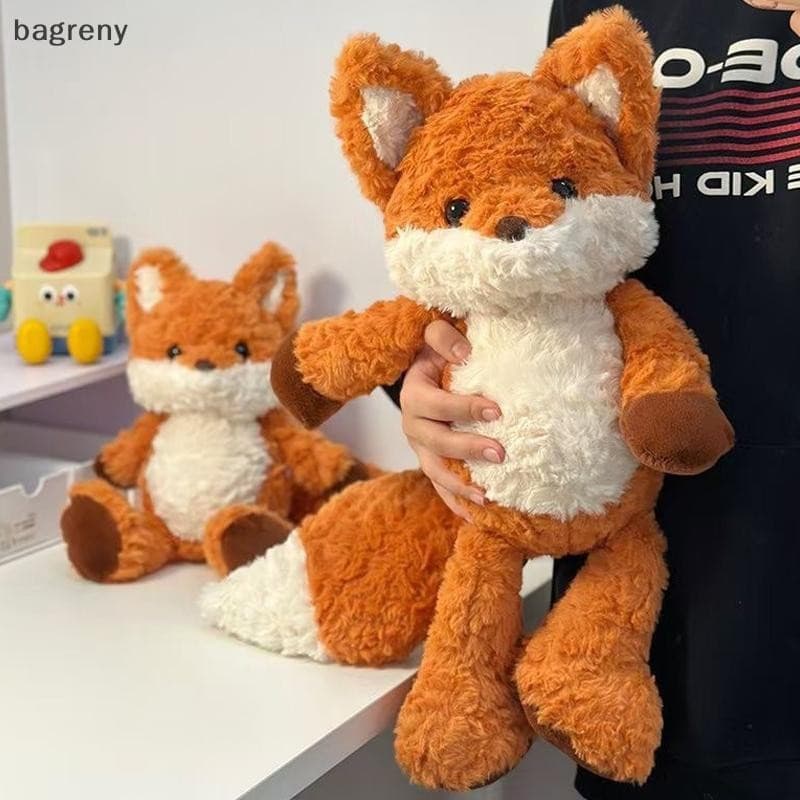 [bagreny] 35cm Bonito Fofo Raposa Brinquedo De Pelúcia Macio Dos Desenhos Animados Laranja Raposas Boneca Bebê Apaziguar