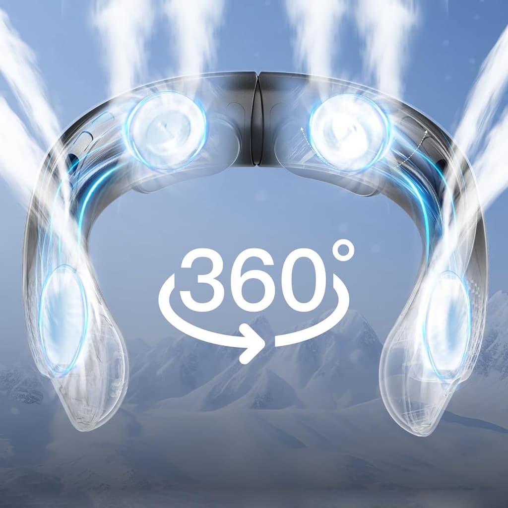 Cross-Border novo estilo Quad-Core USB pendurado pescoço ventilador de alto vento portátil Turbo sem folhas sem refriger