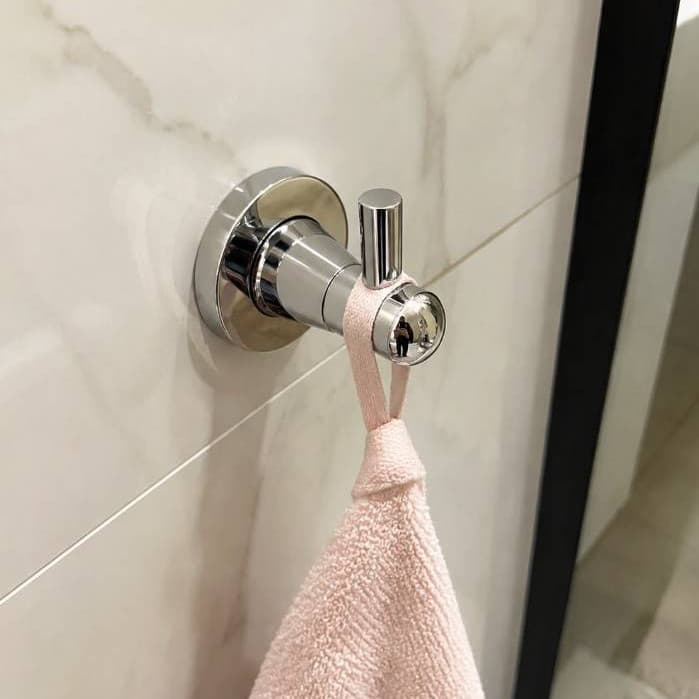 Gancho Cabideiro Metal Cromado Porta Toalha De Rosto Suporte Parede Banheiro Cabide Para Provador
