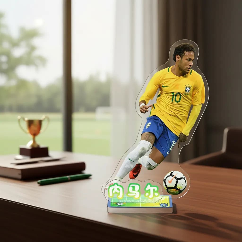 Placa Decorativa Acrilico 3d Jogador Neymar Junior Futebol 3 Placa Decoração De Mesa Display Acrílico Decoração Festa