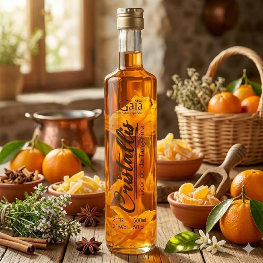 Licor de Tangerina Cristallis Mãe Gaia 500ml