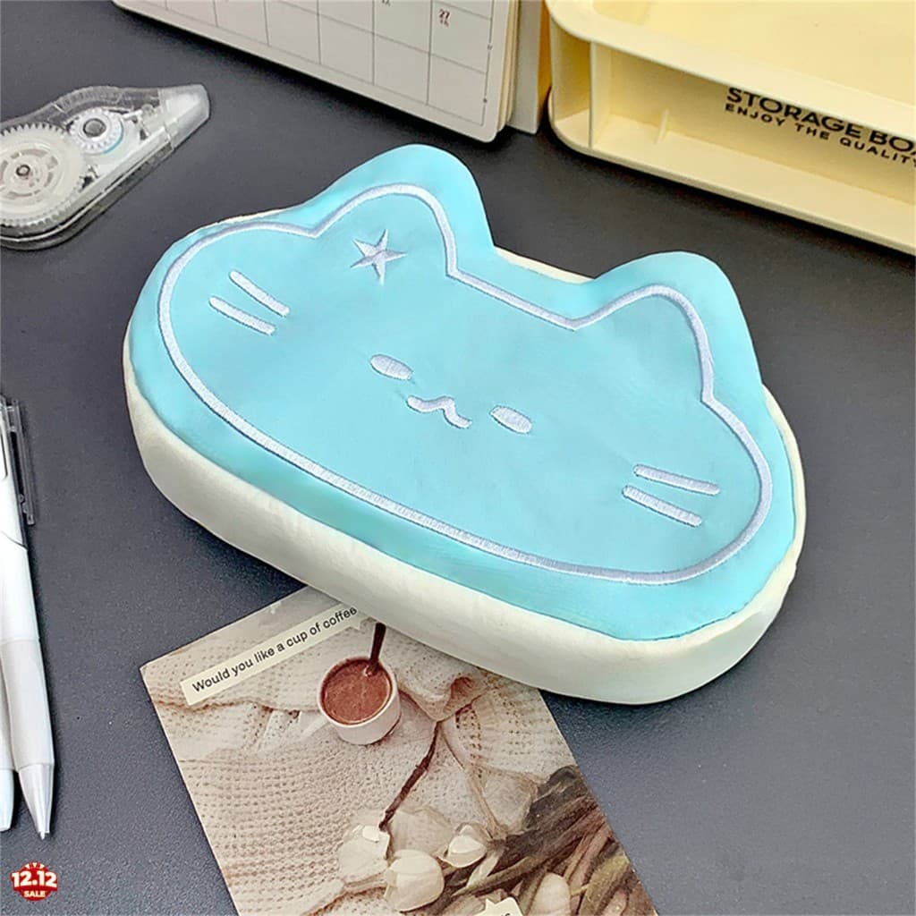 Bolsa De Lápis De Gato Bonito Dos Desenhos Animados-Portátil De Armazenamento De Maquiagem Para Estudantes Meninas