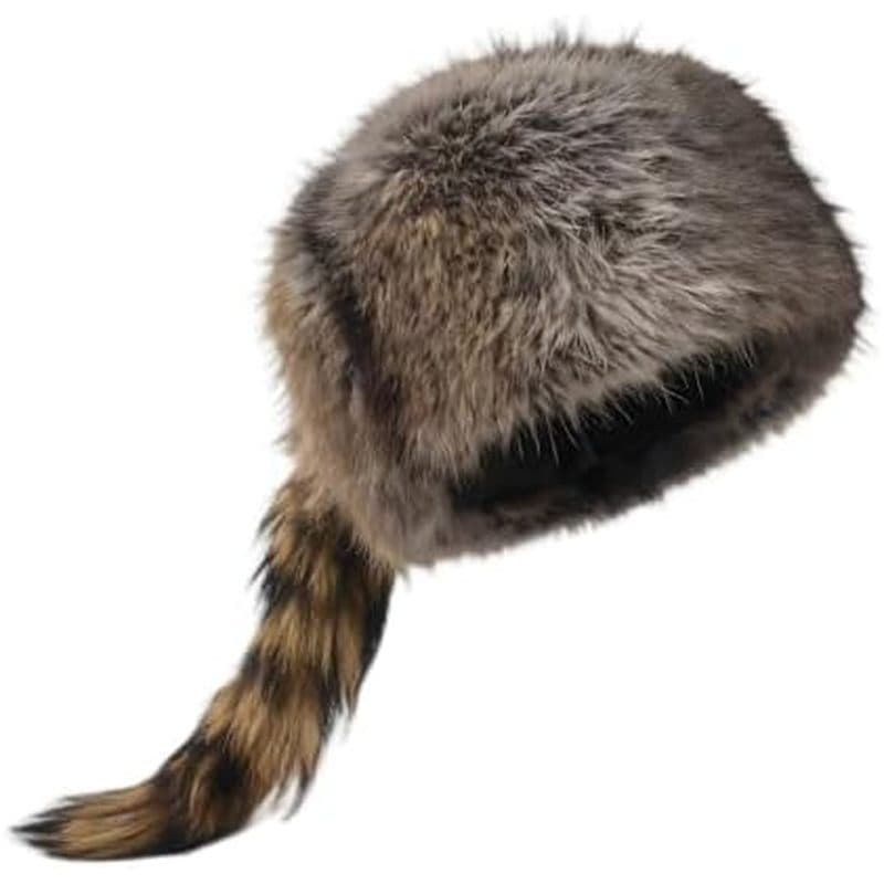 Chapéu De Guaxinim De Pele Sintética Com Cauda Para Homens E Mulheres , Boné Engraçado De Coonskin , Chapéus De Inverno