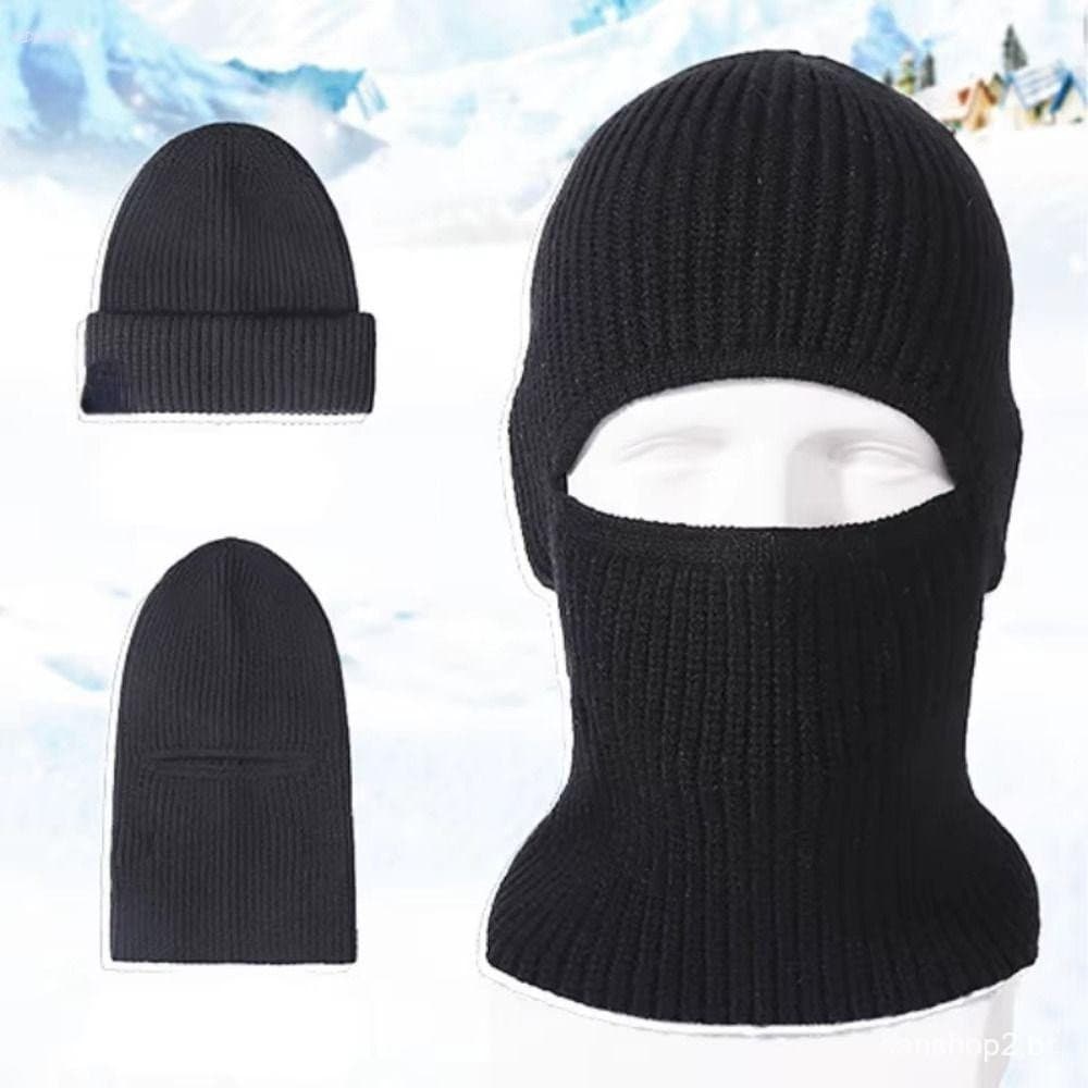 Chapéu De Malha Com Máscara 2 Em 1 , Boné À Prova De Vento , Chapéus Balaclava Quente , Esqui Facial Completo