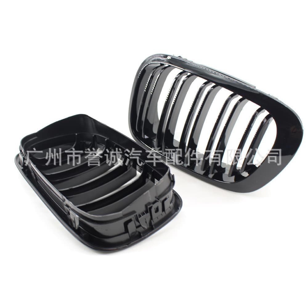 Adequado para 98-02 BMW/3 Série 2 Portas E46 Modificado Preto Brilhante Grade de Linha Dupla Cozimento Grade Preta Fabri