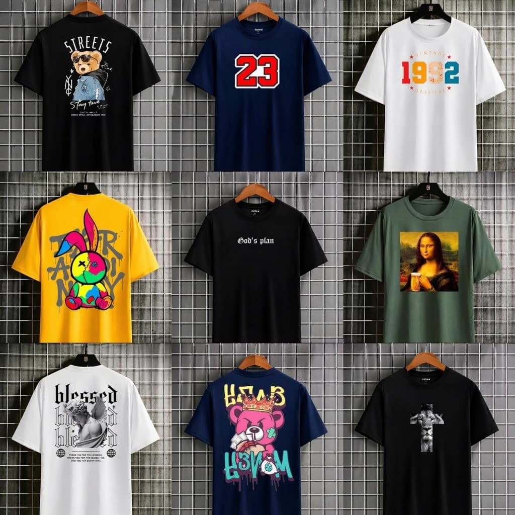 Camiseta Masculina QUEIMA DE ESTOQUE Estampa e Cor Aleatoria Camisa 100% Algodão