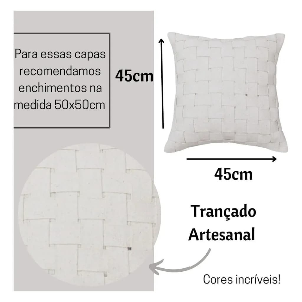 Kit Manta Decorativa + 2 Capas De Almofadas Pompom Luxo Cru Boho 68