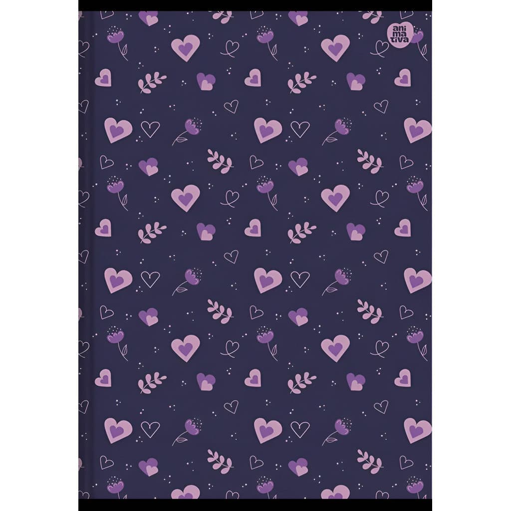 Caderno Brochurao Love Animativa 80fls 1 Mat Escolar C Dura Mod Coração Love