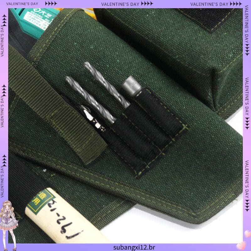 Bolsa de cintura de lona multifuncional de grande capacidade masculina prática resistente ao desgaste bolsa de ferrament