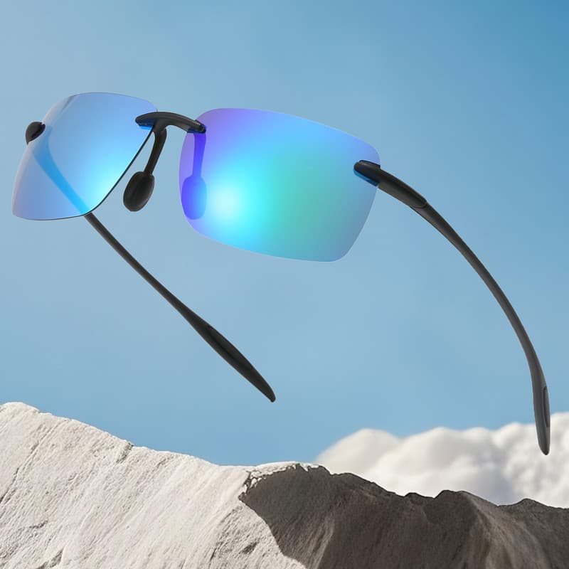 Novo TR Óculos De Sol Polarizados Masculinos Sem Moldura Moda Esportes Ciclismo Proteção UV400
