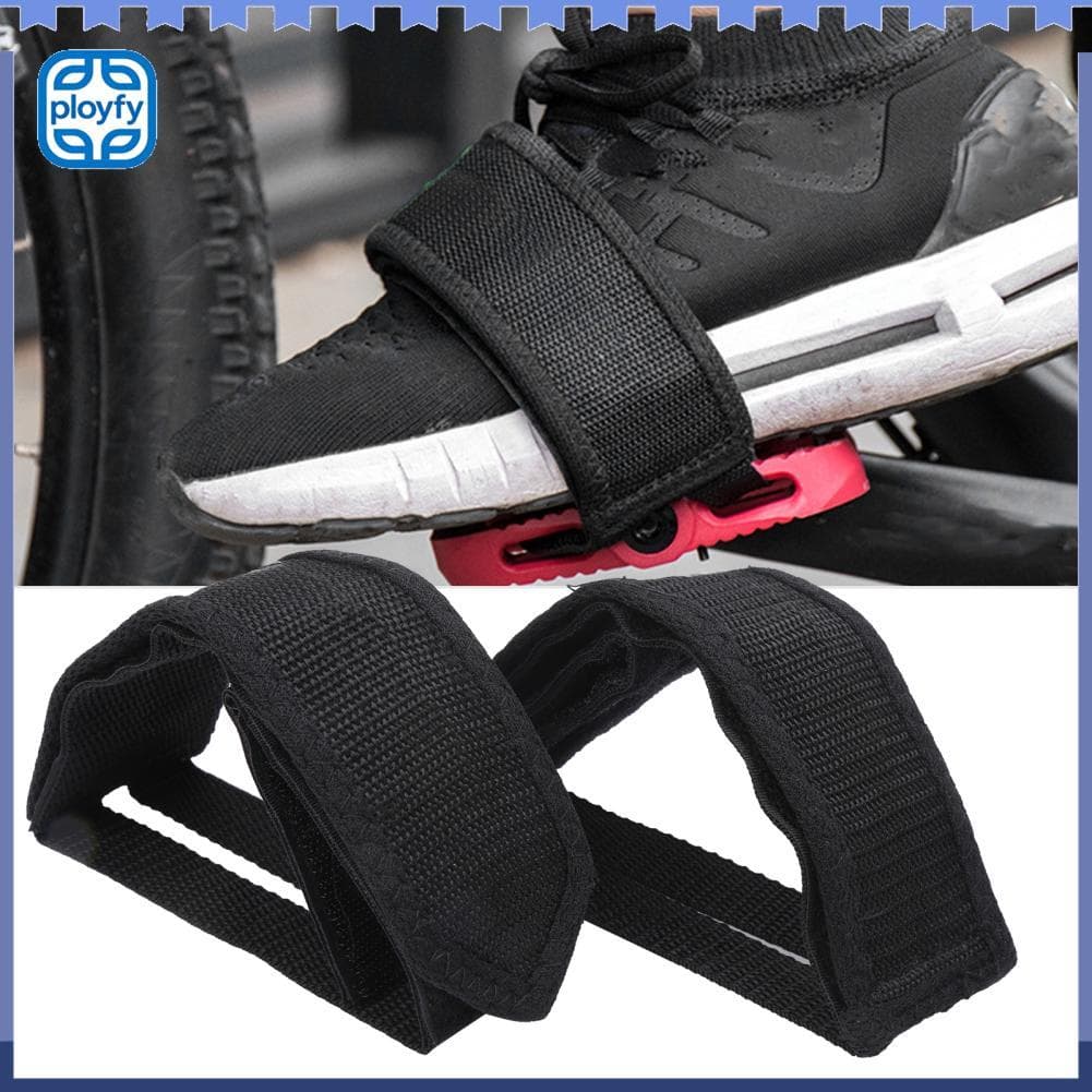 Ployfy Capa genérica para pedal de bicicleta, 1 par de tiras de lona de 7,9 x 2 polegadas, cinto com prendedor duplo de