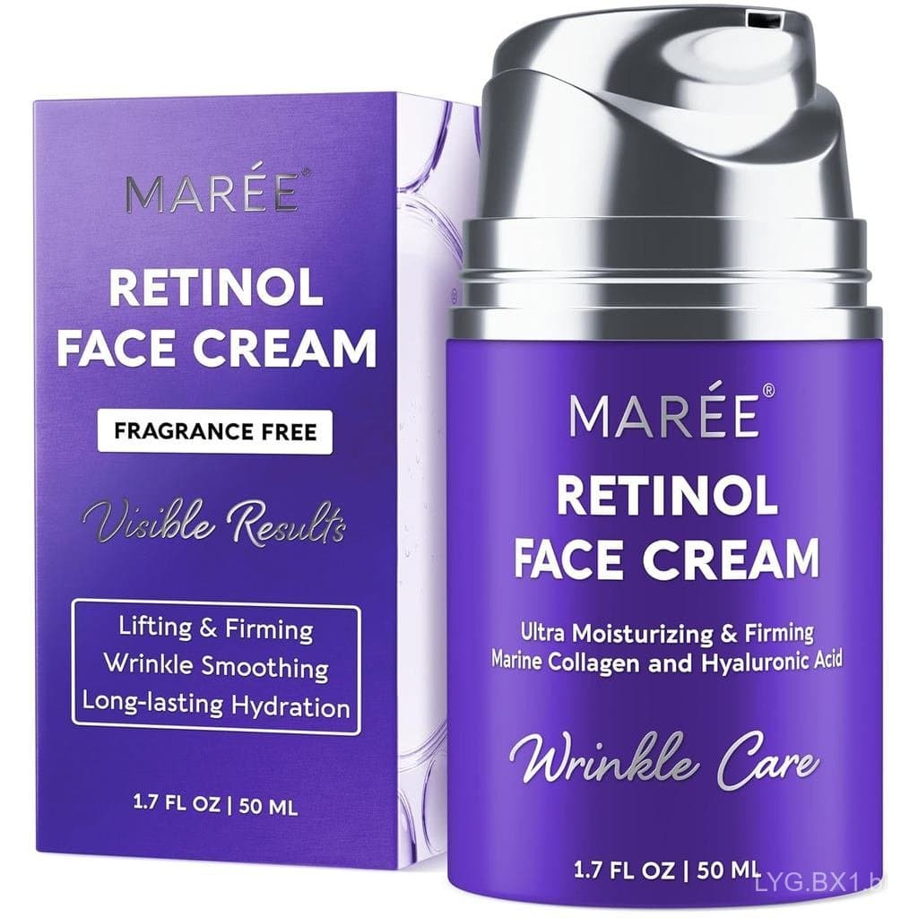 Hidratante Facial MAREE – Creme Facial com Retinol para Mulheres, Hidratante com Colágeno e Ácido Hialurônico – Creme Hi