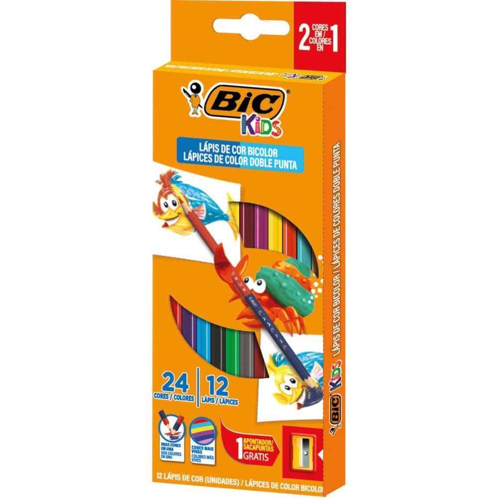 Lapis BIC Bicolor 12 Lapis 24 Cores