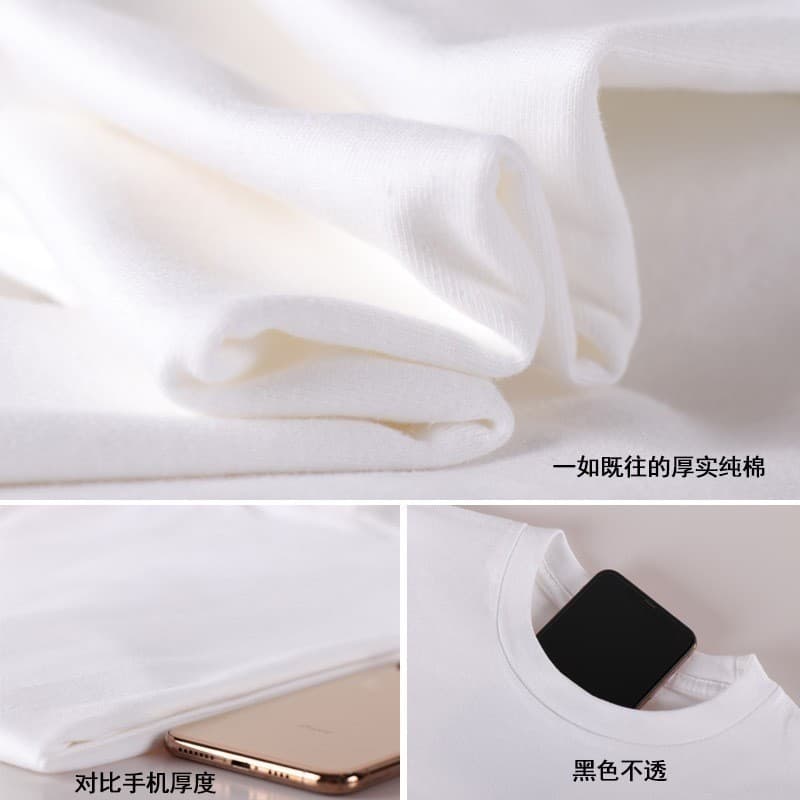 Camiseta masculina de manga curta de algodão puro pesado roupas soltas respirável camisa de fundo macio camiseta Casual