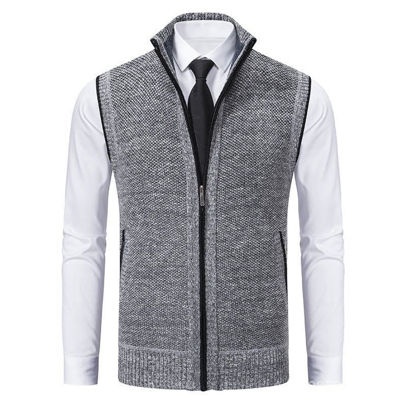 Cross-Border outono inverno velo camisola colete masculino sem mangas jaqueta de malha juventude colete Cardigan colete