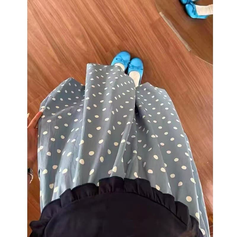 Estilo coreano mais magro olhar bolinhas cortadas Hakama verão