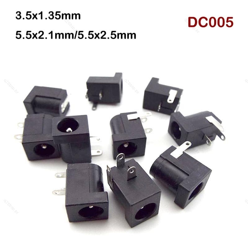 DC-005 Fêmea Tomada De Alimentação Conector 5.5x2.1mm 5.5x2.5mm 3.5x1.35mm Barril Ângulo PCB Montagem Terminal BR28B