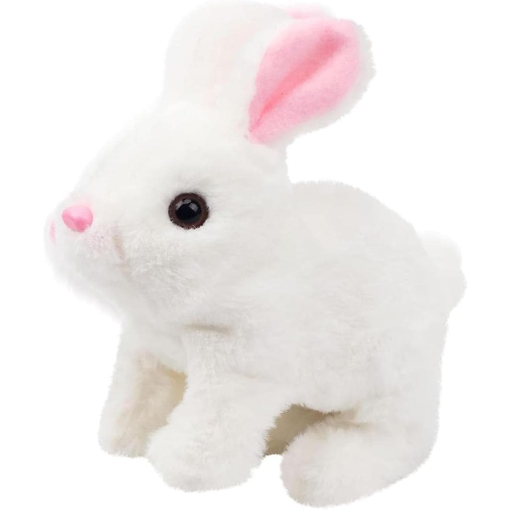 Meu Coelhinho Realista de Brinquedo, Coelhinho Interativo Realista, Senta, Aperta os Oílhos e Balança as Orelhas (Branco