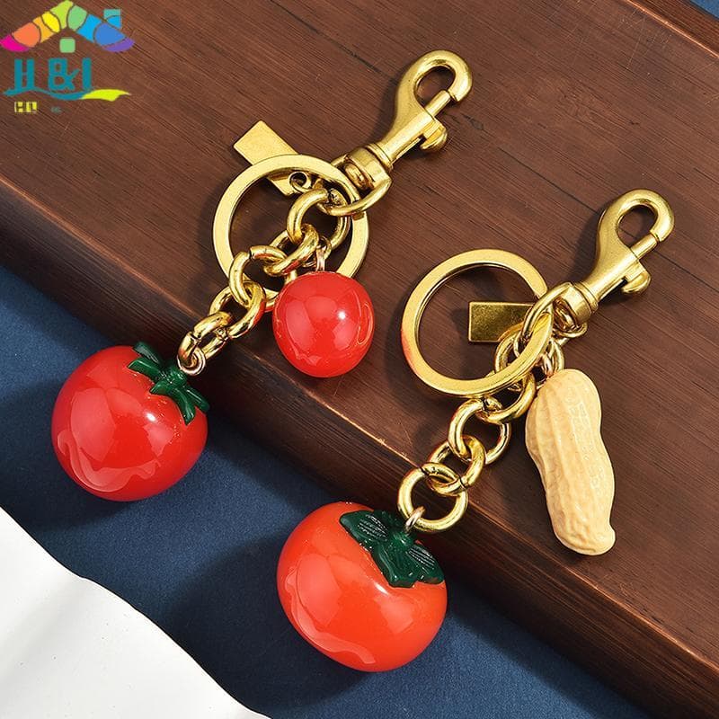 Chaveiro Fofo H & L Para Mulheres Bolsa , Amuletos De Chaveiros De Caqui , Bolsas Ou { th }