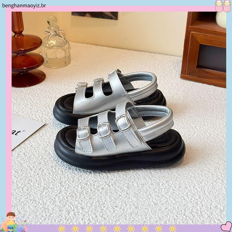 Meninas sandálias 2026 verão novo estilo Casual antiderrapante sapatos infantis sapatos de praia meninos médio grande cr