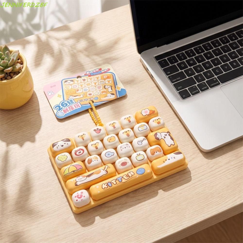 Brinquedo De Botão De Descompressão JENNIFERDZBF , Pingente Pequeno De Mini Teclado De 26 Teclas , Estilo Criativo