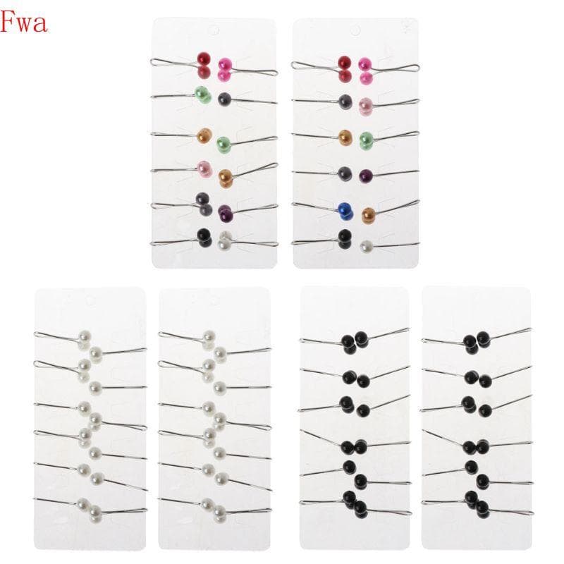 Fwa Elegante Lenço Islâmico Pérola Clipes 24 Pçs Muçulmano Hijab U-pin Clipe Turbante Accs Para Feminino Gi