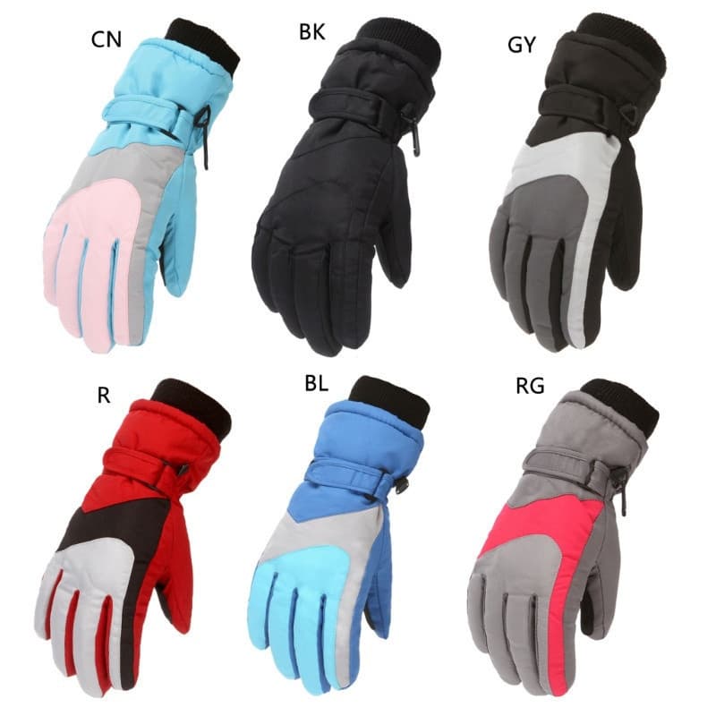 izzz Luvas Quentes de Inverno para Crianças Meninos Meninas Esqui à Prova de Vento Impermeáveis Espessadas PM5A