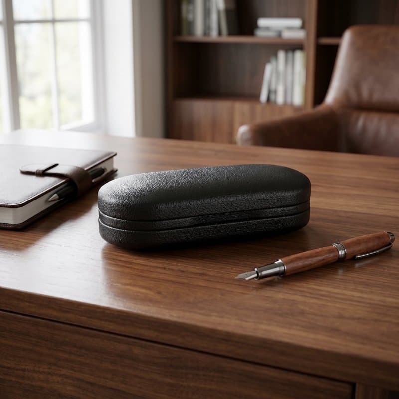 👓 1 Organizador Portátil De Óculos Em Couro PU Preto Para Casa