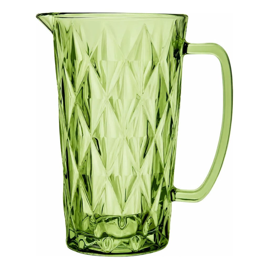Jarra Diamond Verde De Vidro 1,2l Elegante Premium Resistent