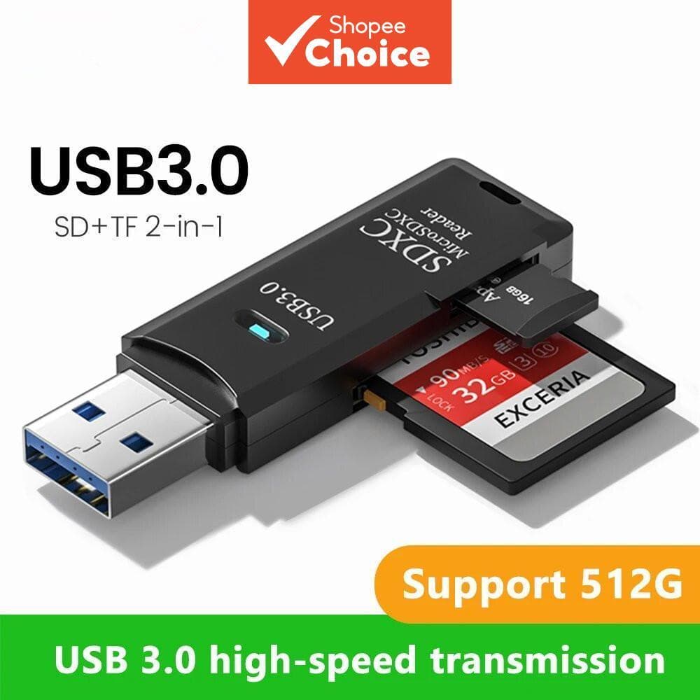 Novo 2 Em 1 hub De Porta usb De Alta Velocidade 3.0 Leitor De Cartão Inteligente Adaptador Para PC Portátil Acessórios M