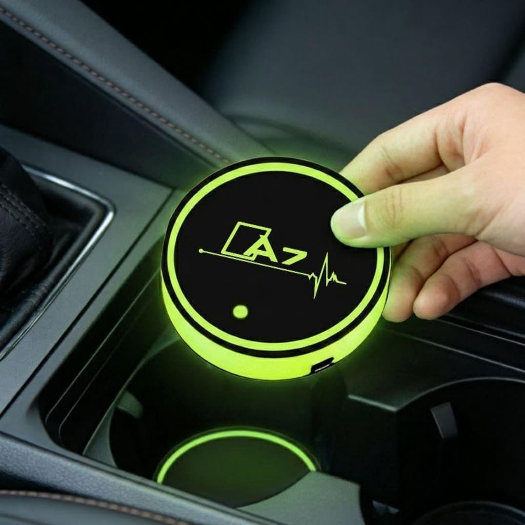 7 Cores Sensor de Luz e Movimento Tapete Porta Copos LED Artigos Automotivos For Audi A7 Sportback Quattro S