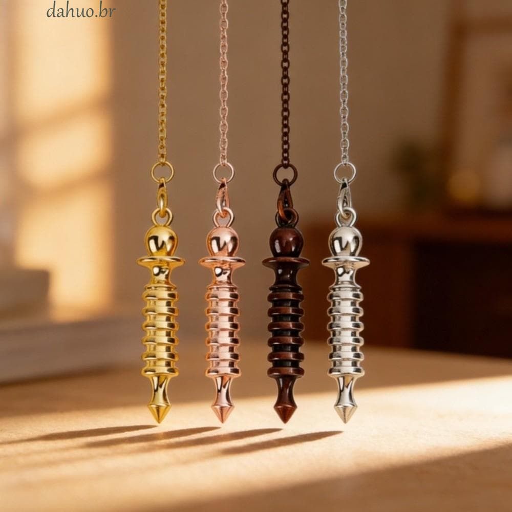 Pendulos Espirituais De Bruxa DAHUO , Pêndulo Isis De Meditação Pontiaguda De Energia De Metal Cone Radiestesia De Cobre