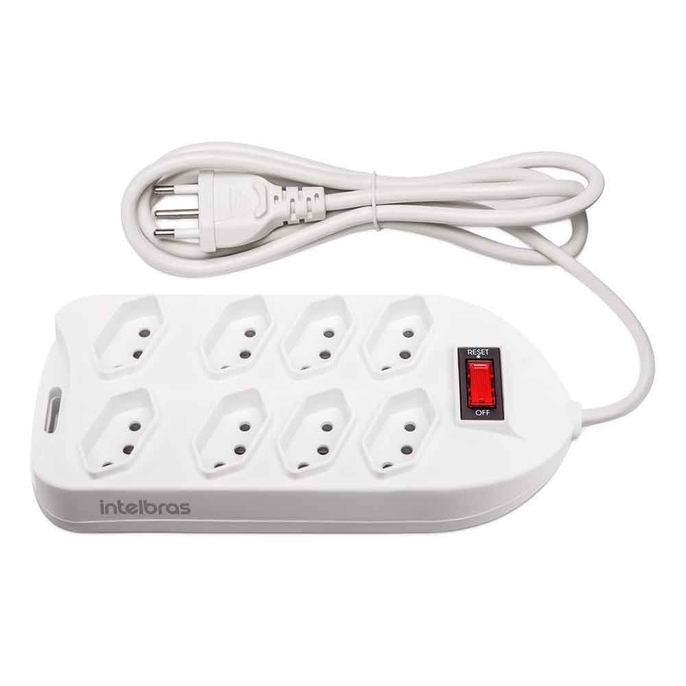 Filtro de Linha Intelbras EPE 1008+ 8 Tomadas Bivolt 1,5m Branco 4824003