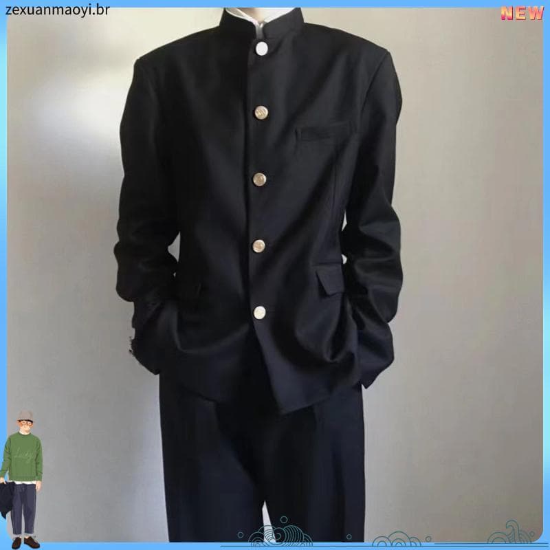 Dk uniforme Zhongshan terno um conjunto verão estilo fino estilo japonês Puffer bonito sangue quente faculdade carcela d