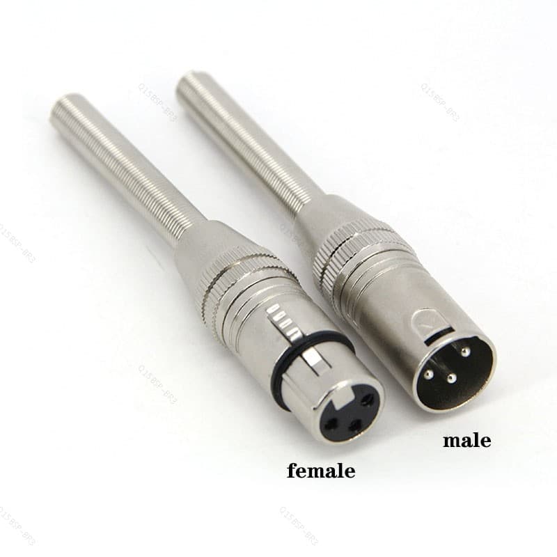 Conector De Microfone Fêmea Macho XLR De 3 Pinos Com Tomada De Mola Plugue De Áudio Balanceado Para Estúdio De Alto-Fala