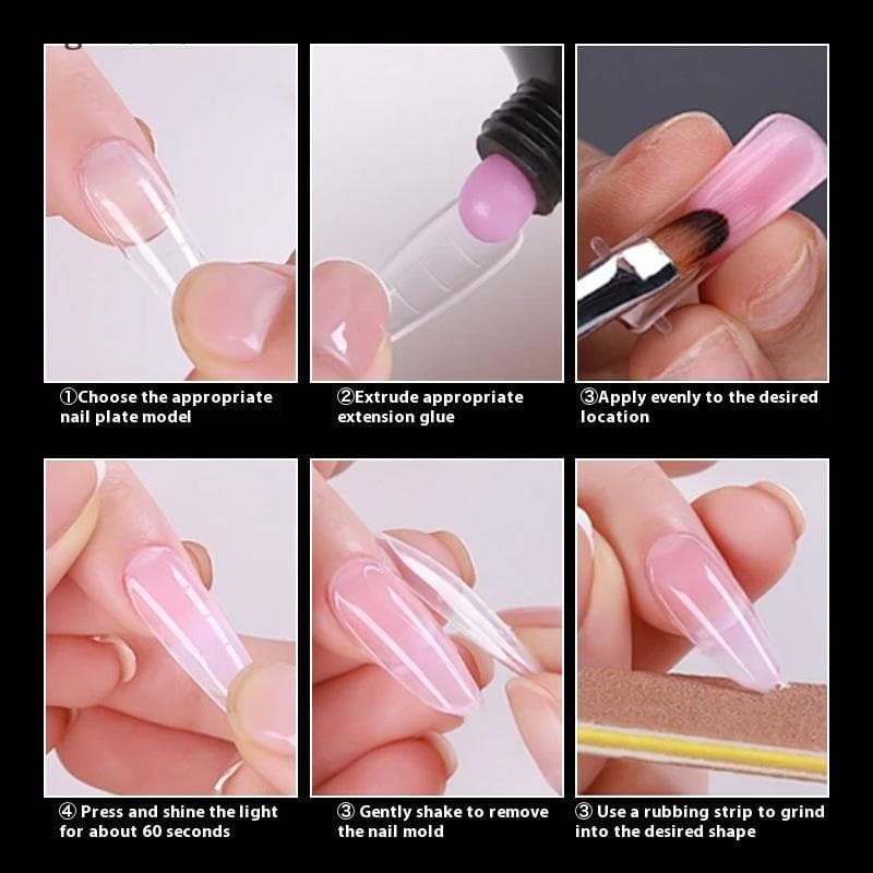 nignliao 120 Pçs/Caixa Moldes De Unhas Em Forma De Dubill Dupla Cobertura Completa Qui Construção Molde De Gel Acrílico
