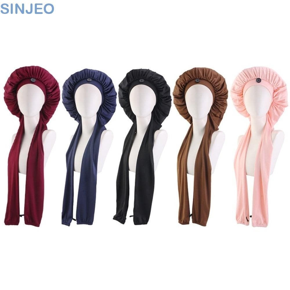 Boné De Dormir Dreadlock Longo De Cetim SINJEO , Touca De Cabelo Leve E Ajustável Com Cordão Para , Cauda Longa