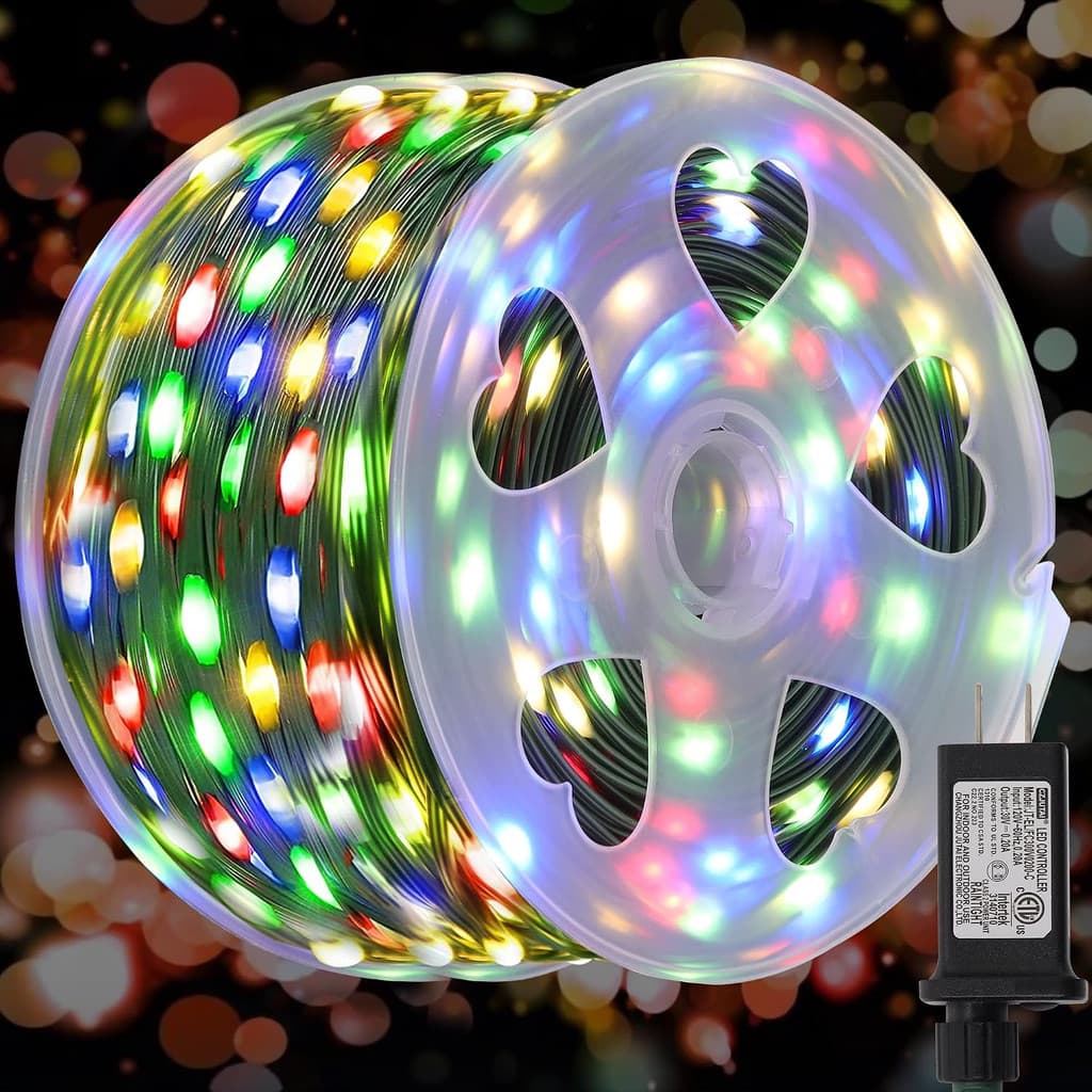 Luzes De Corda De Fadas De 100 M , Natal De Fio Verde Externo De 1000 LED , Mini Luz Plug-in 8 Modos E À Prova D'água Pa