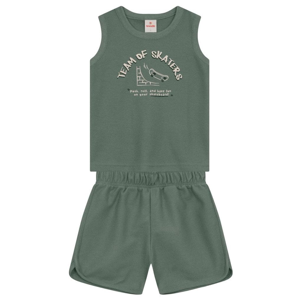 Conjunto infantil menino de skate com glitter Brandili